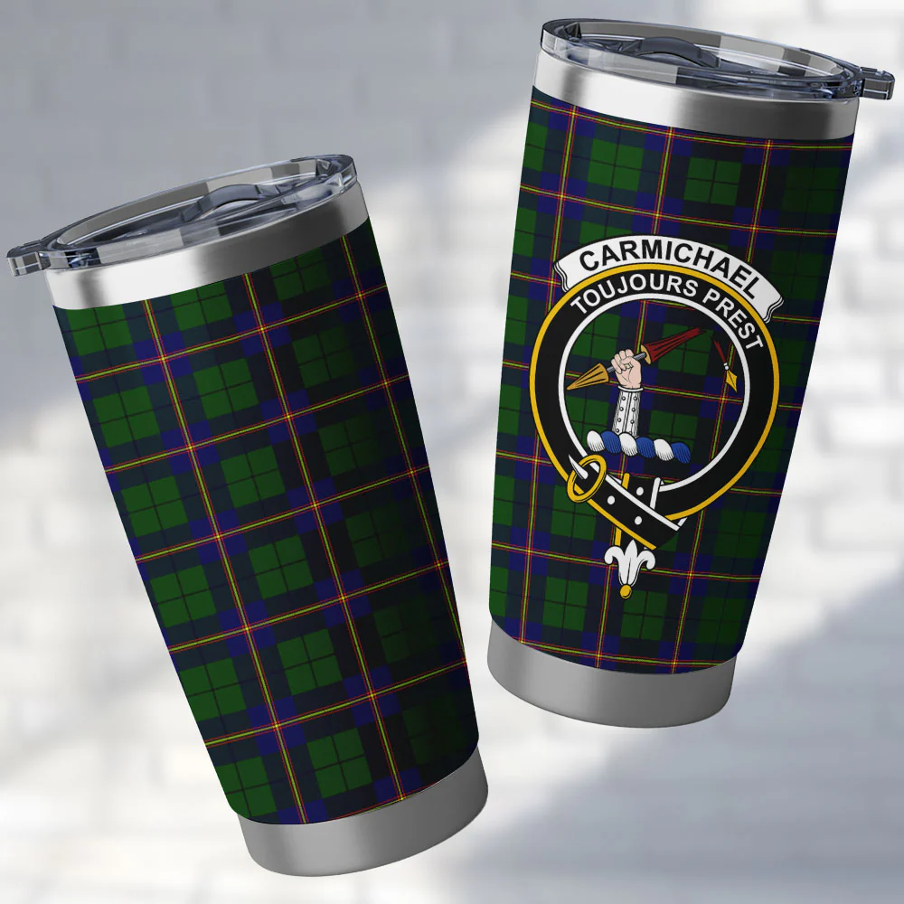 Scottish Carmichael Modern Clan Badge Tartan Tumbler