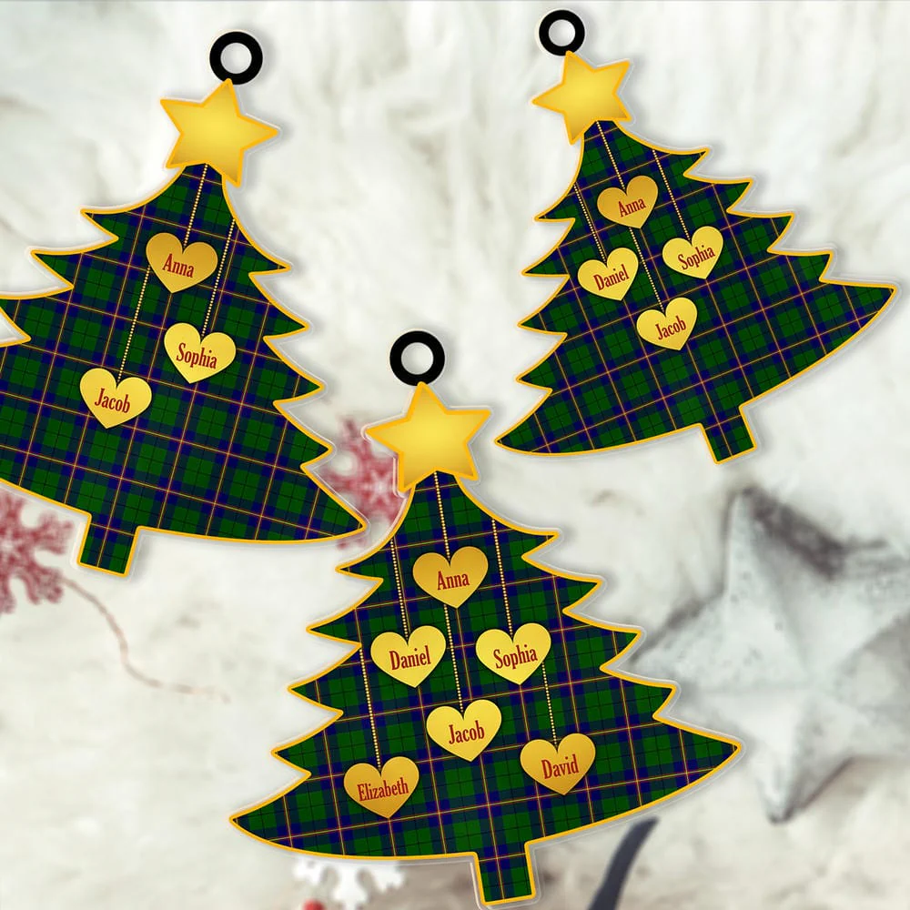 Scottish Carmichael Modern Tartan Ornament Custom Family Christmas Tree - Image 2