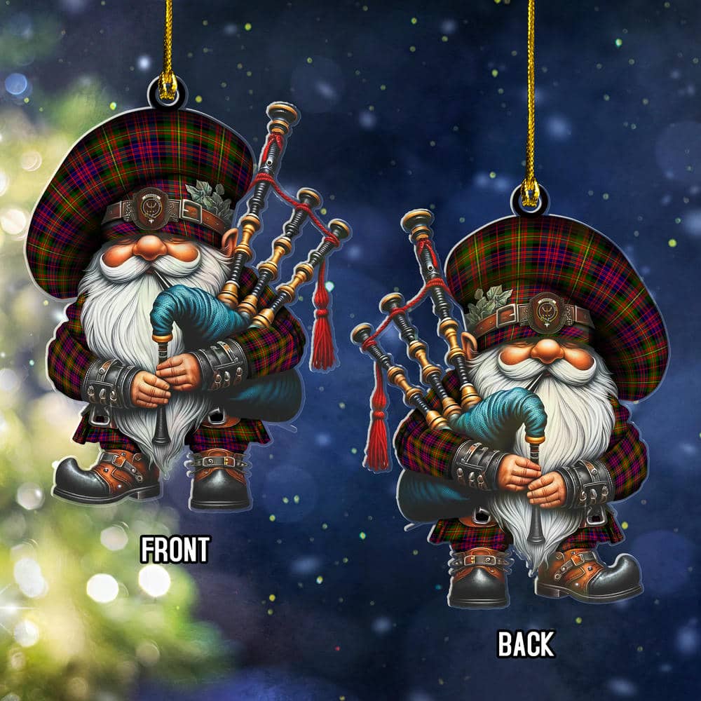 Scottish Carnegie Clan Badge Tartan Bagpiper Gnome Ornament - Image 2