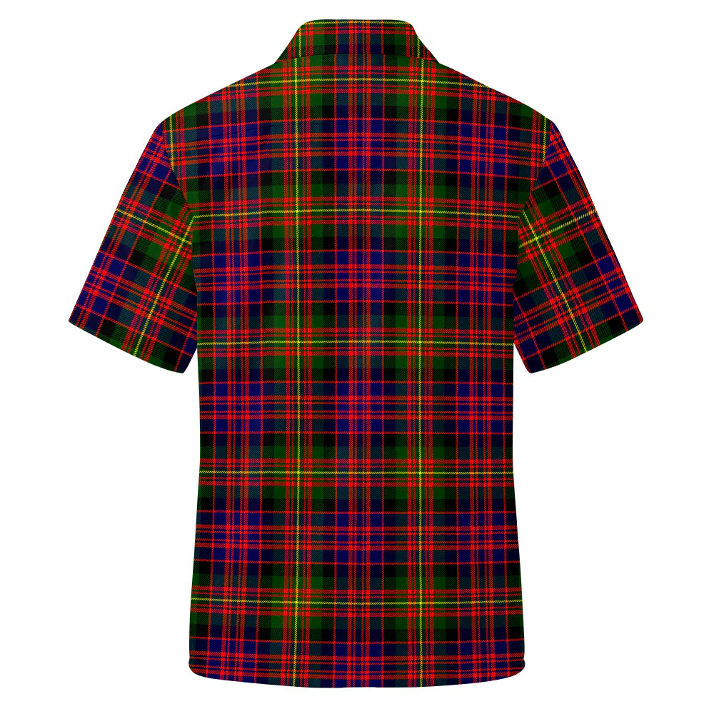 Scottish Carnegie Modern Clan Badge Tartan Short Sleeve Work Shirt - Image 3
