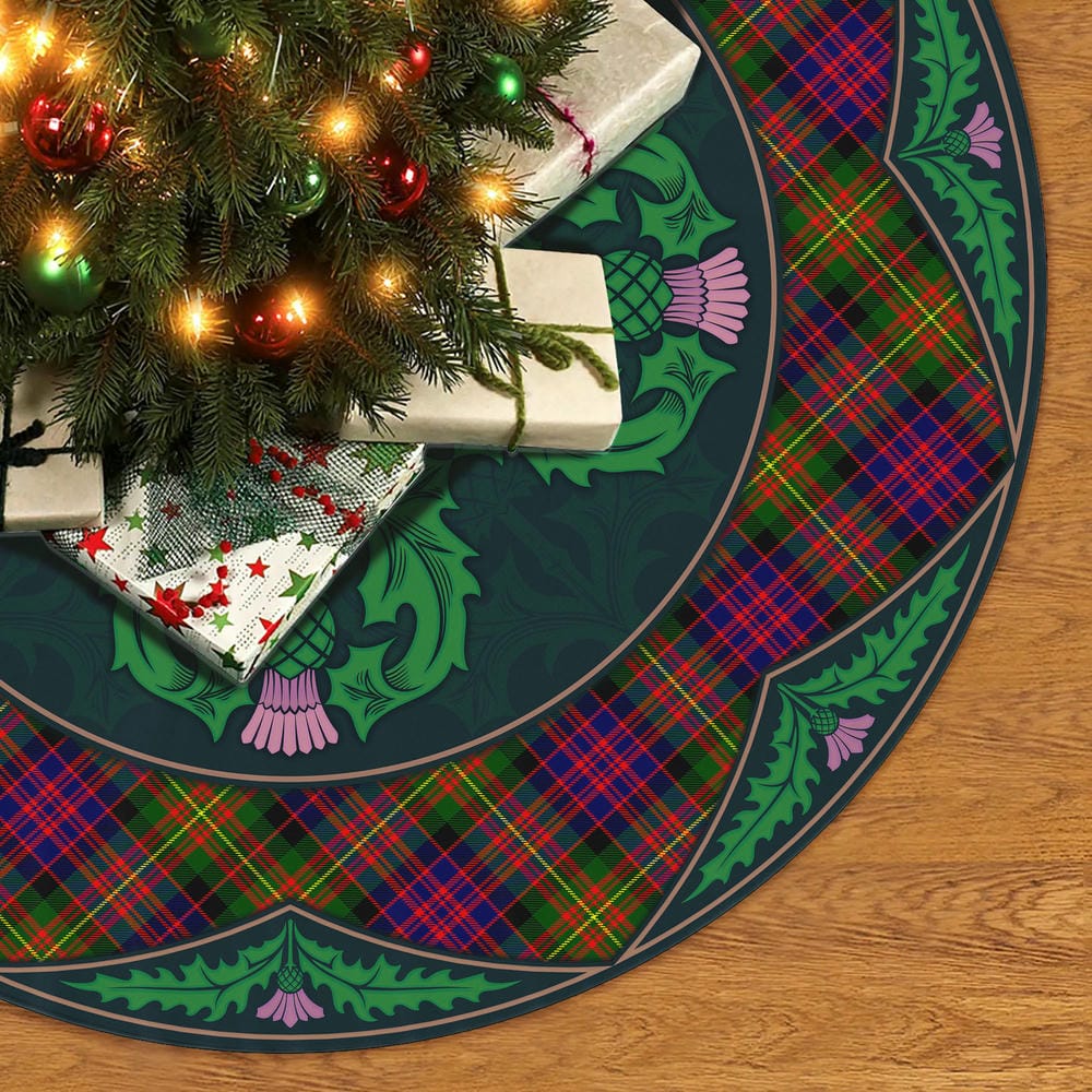 Scottish Carnegie Modern Tartan Christmas Tree Skirt Old Scottish Thistle Flower - Image 2
