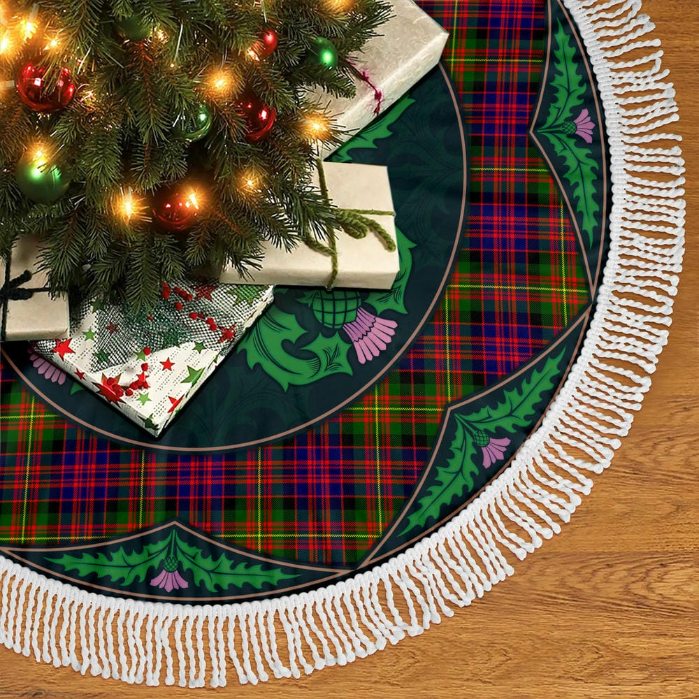 Scottish Carnegie Modern Tartan Christmas Tree Skirt Old Scottish Thistle Flower - Image 5