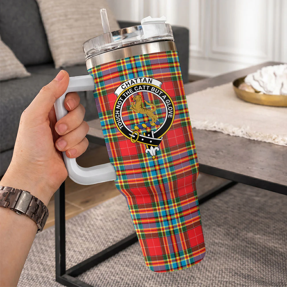 Scottish Chattan Clan Badge Tartan 40oz Tumbler - Image 10