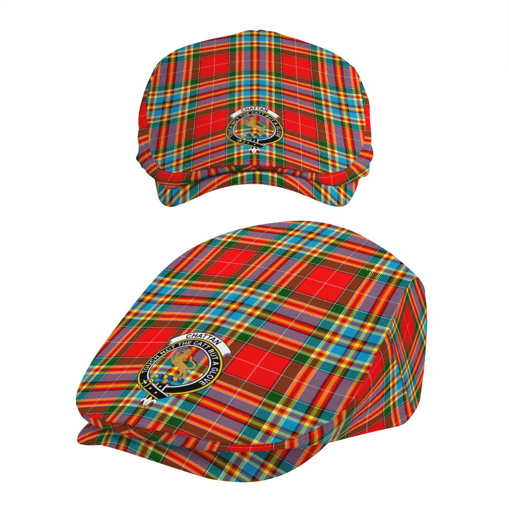 Scottish Chattan Clan Badge Tartan Flat Cap - Image 5