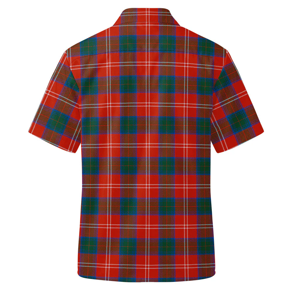 Scottish Chisholm Ancient Clan Badge Tartan Short Sleeve Work Shirt - Image 3