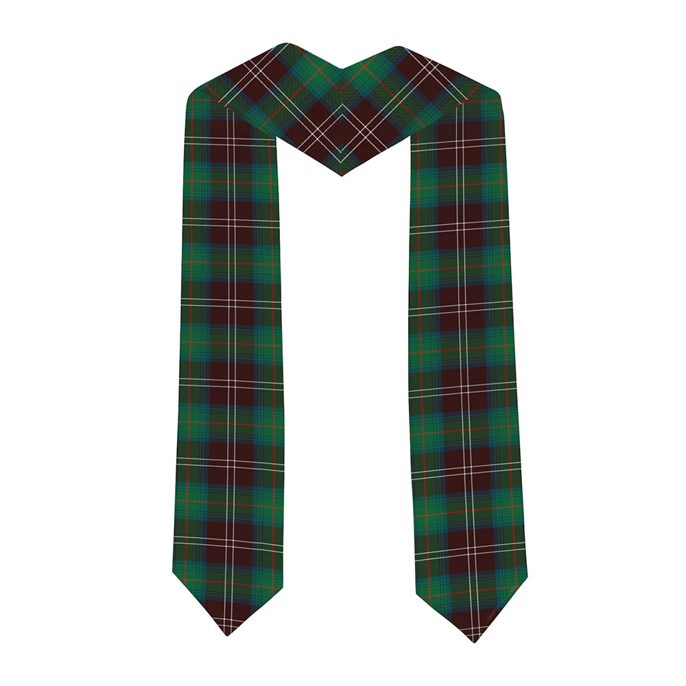Scottish Chisholm Hunting Ancient Clan Badge Tartan Graduation Stole Black Gold Honor - Image 2