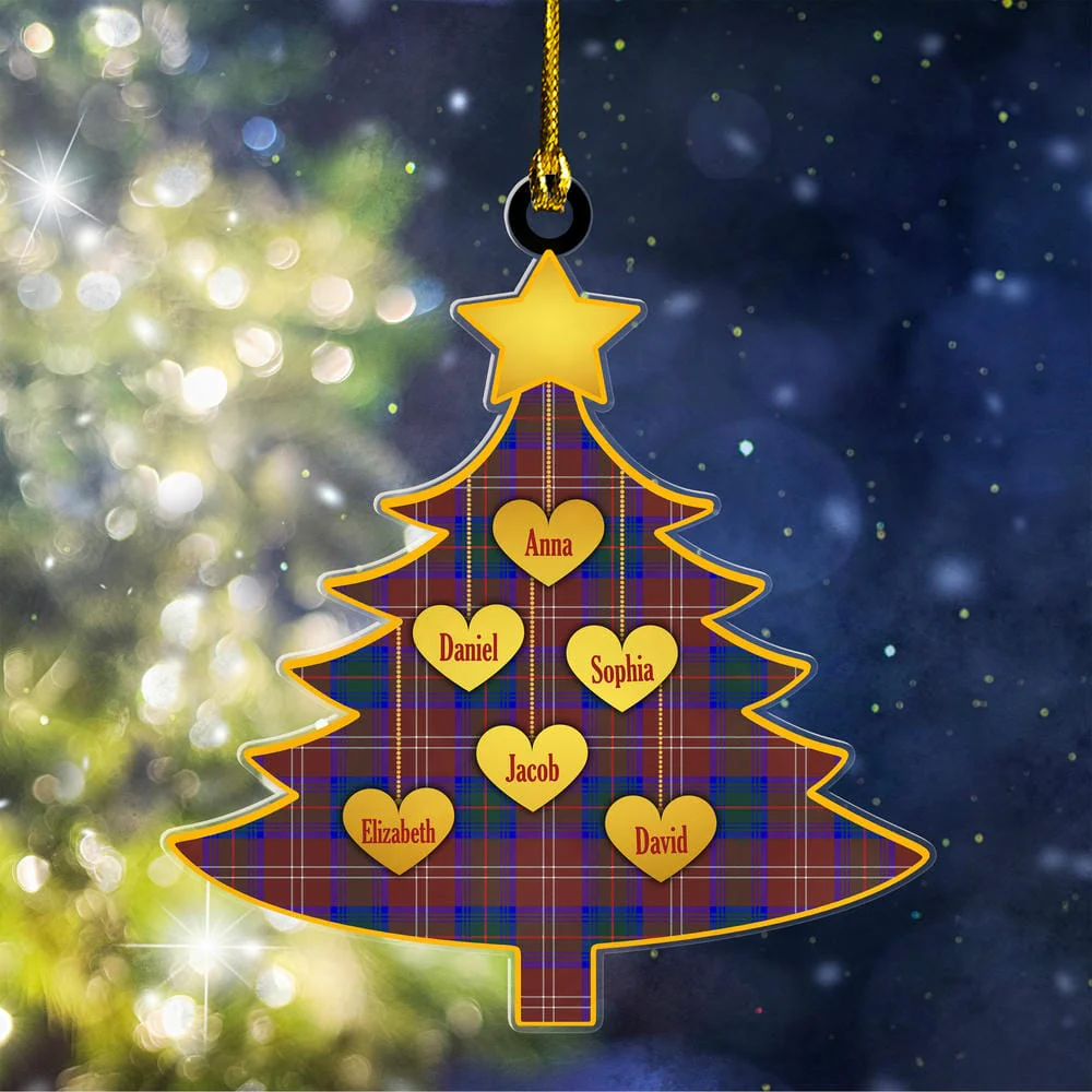 Scottish Chisholm Hunting Modern Tartan Ornament Custom Family Christmas Tree