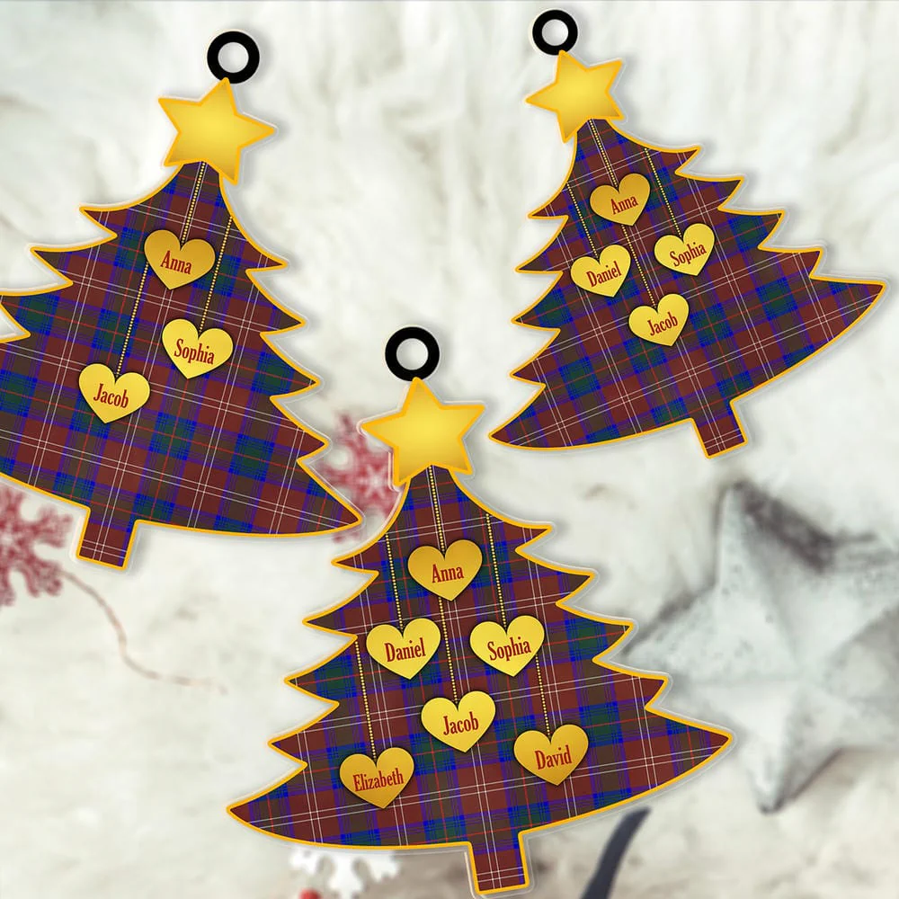 Scottish Chisholm Hunting Modern Tartan Ornament Custom Family Christmas Tree - Image 2