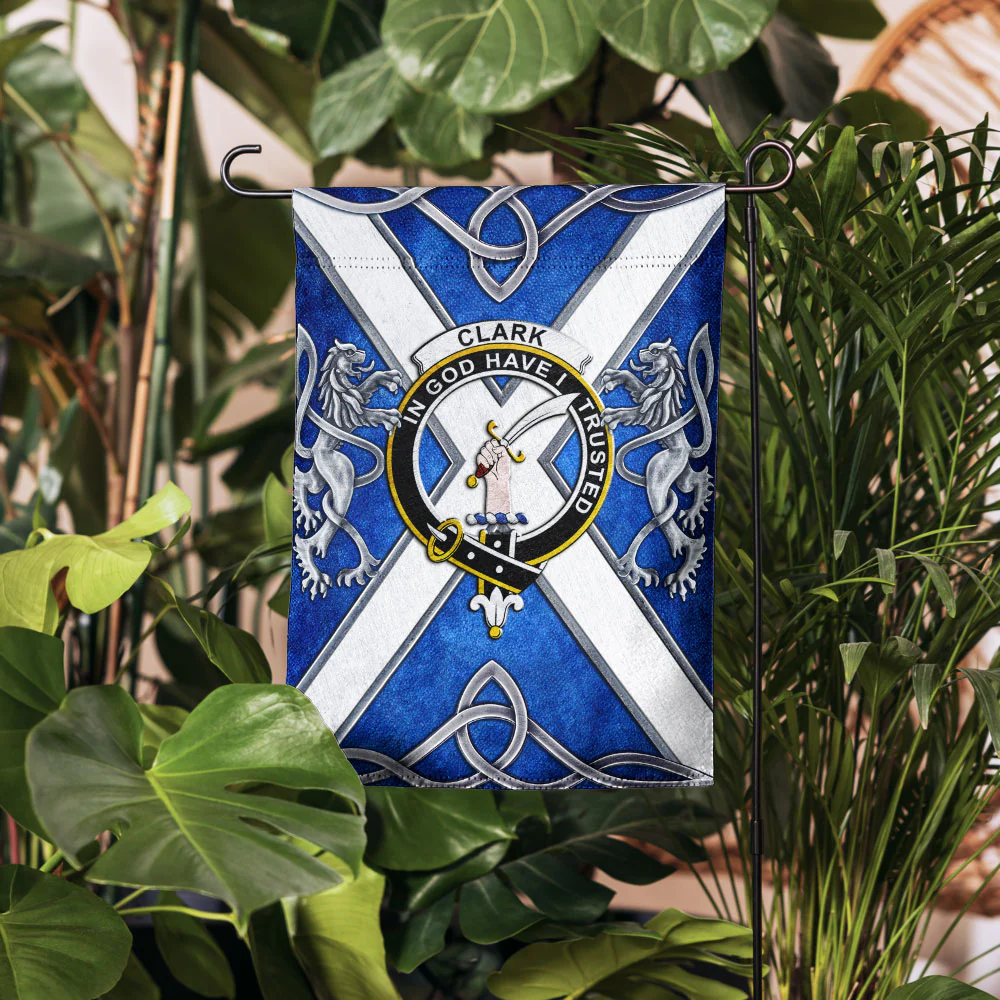 Scottish Clark Clan Badge Garden Flag Silver Rampant Lion Emblem - Image 4