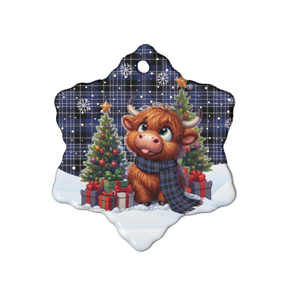 Scottish Clark Modern Tartan Ceramic Ornament Cute Highland Cow Christmas - Image 6