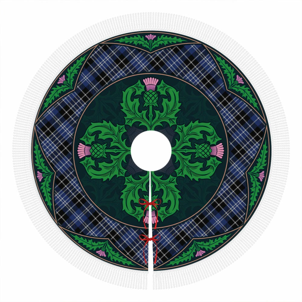 Scottish Clark Modern Tartan Christmas Tree Skirt Old Scottish Thistle Flower - Image 4