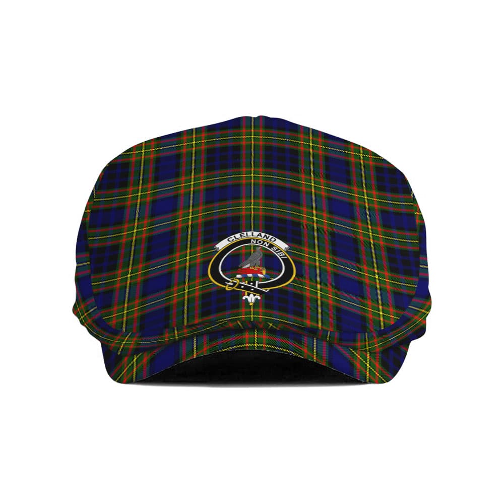 Scottish Clelland Clan Badge Tartan Flat Cap