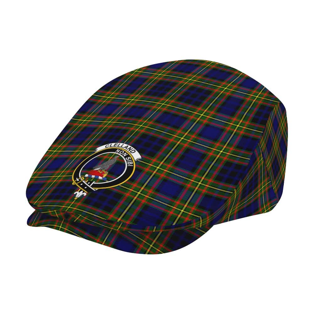 Scottish Clelland Clan Badge Tartan Flat Cap - Image 2