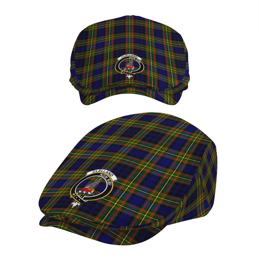Scottish Clelland Clan Badge Tartan Flat Cap - Image 5