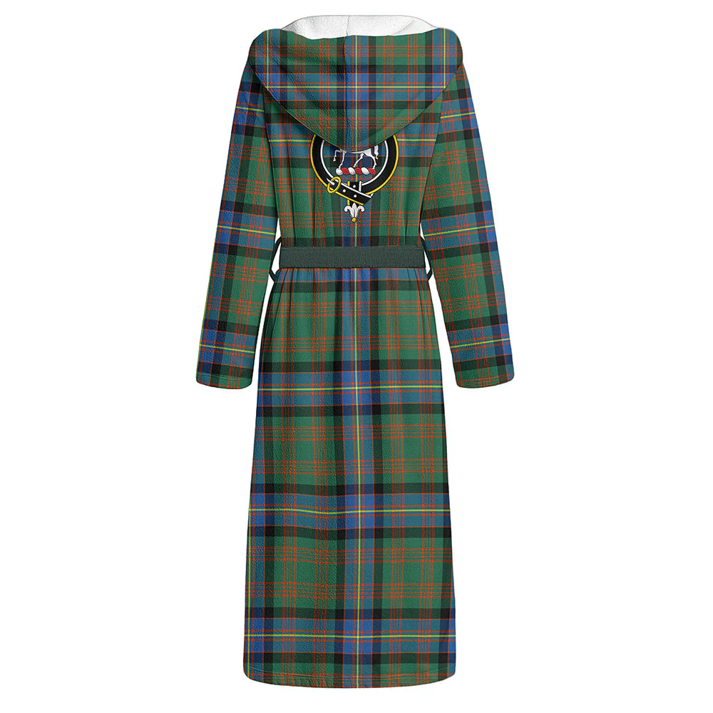Scottish Cochrane Ancient Clan Badge Tartan Flannel Hooded Bathrobe - Image 3