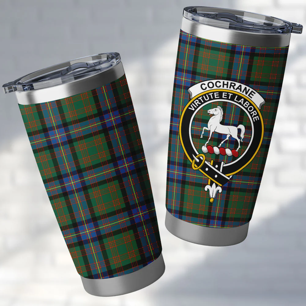 Scottish Cochrane Ancient Clan Badge Tartan Tumbler