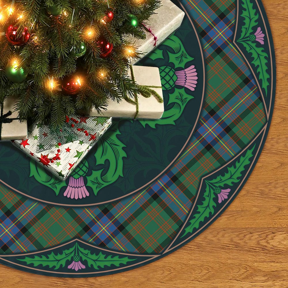 Scottish Cochrane Ancient Tartan Christmas Tree Skirt Old Scottish Thistle Flower - Image 2