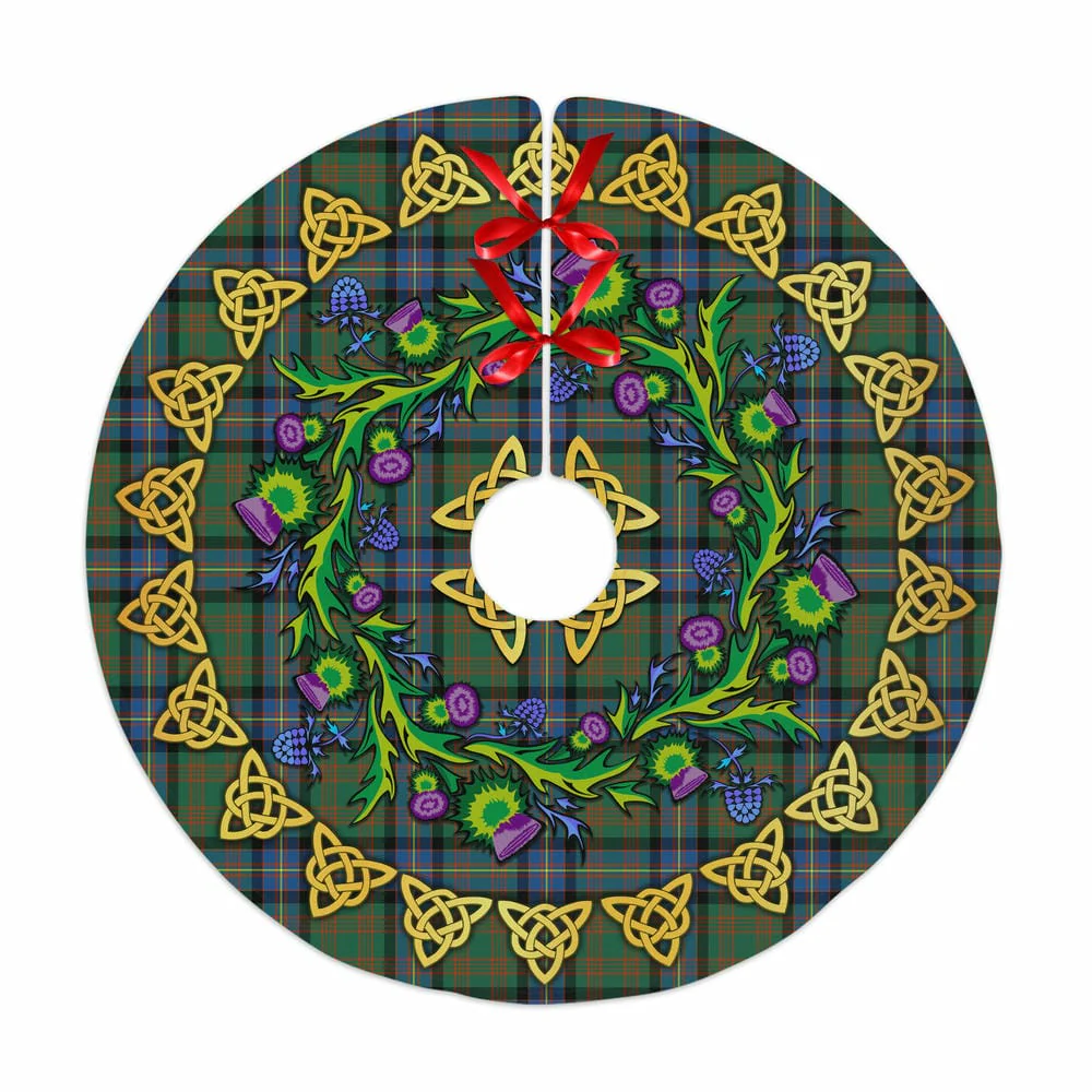 Scottish Cochrane Ancient Tartan Thistle Celtic Knot Christmas Tree Skirt