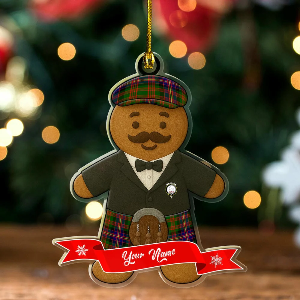 Scottish Cochrane Clan Badge Tartan Ornament Custom Gingerbread Scotsman