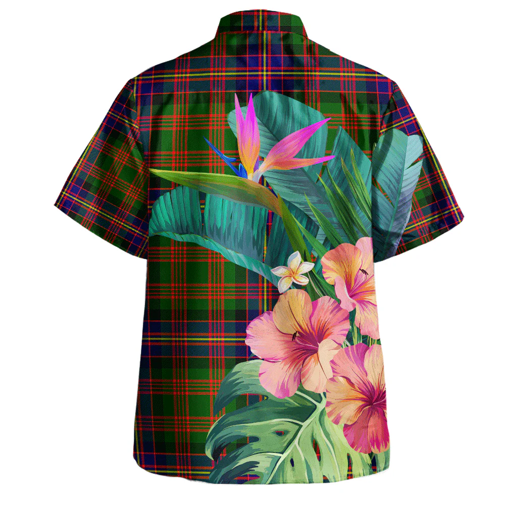 Scottish Cochrane Modern Clan Badge Tartan Hawaiian Shirt Bouquet Tropical Style - Image 4