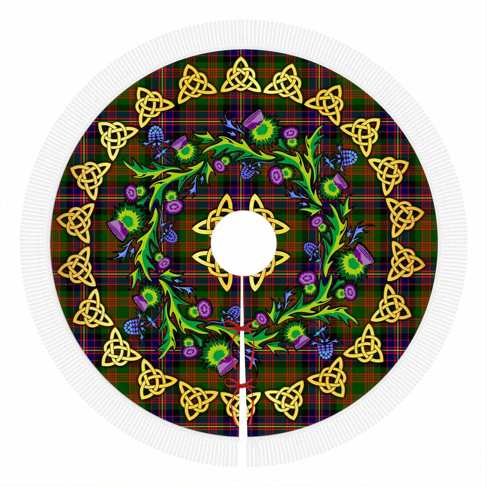 Scottish Cochrane Modern Tartan Thistle Celtic Knot Christmas Tree Skirt - Image 4