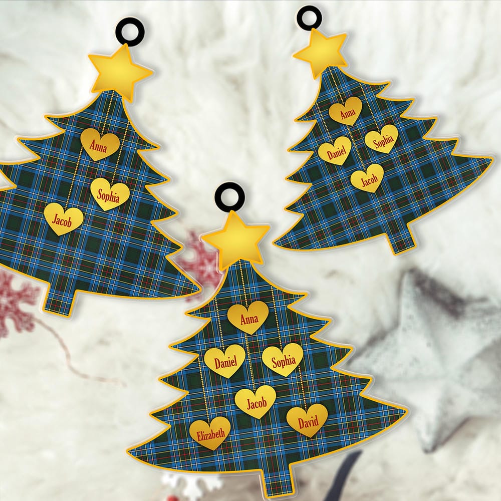 Scottish Cockburn Modern Tartan Ornament Custom Family Christmas Tree - Image 2