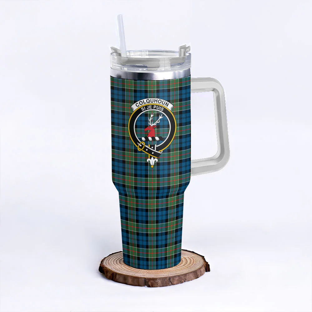 Scottish Colquhoun Ancient Clan Badge Tartan 40oz Tumbler