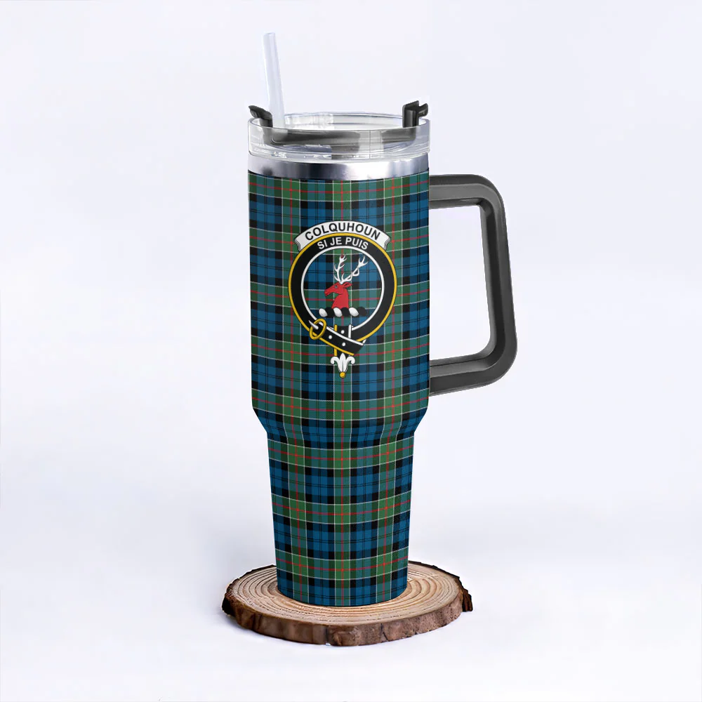Scottish Colquhoun Ancient Clan Badge Tartan 40oz Tumbler - Image 3