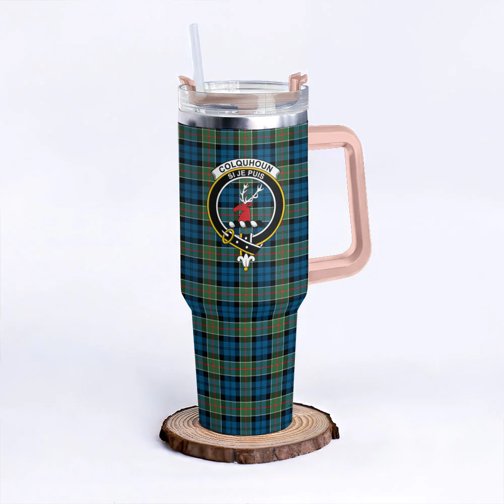 Scottish Colquhoun Ancient Clan Badge Tartan 40oz Tumbler - Image 4