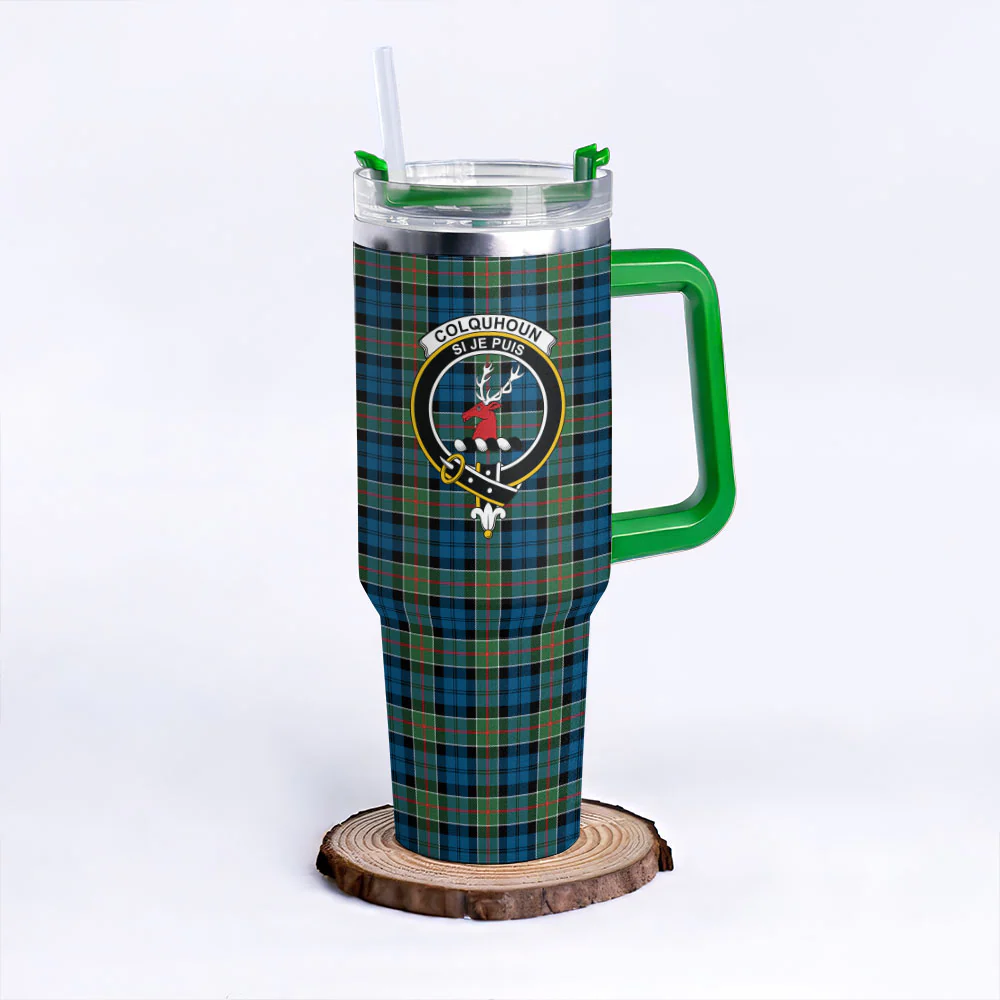 Scottish Colquhoun Ancient Clan Badge Tartan 40oz Tumbler - Image 8