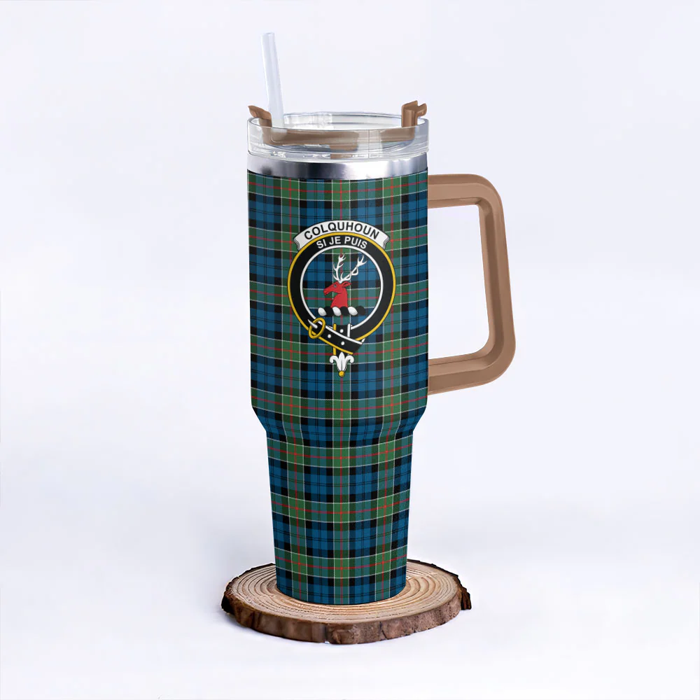 Scottish Colquhoun Ancient Clan Badge Tartan 40oz Tumbler - Image 9