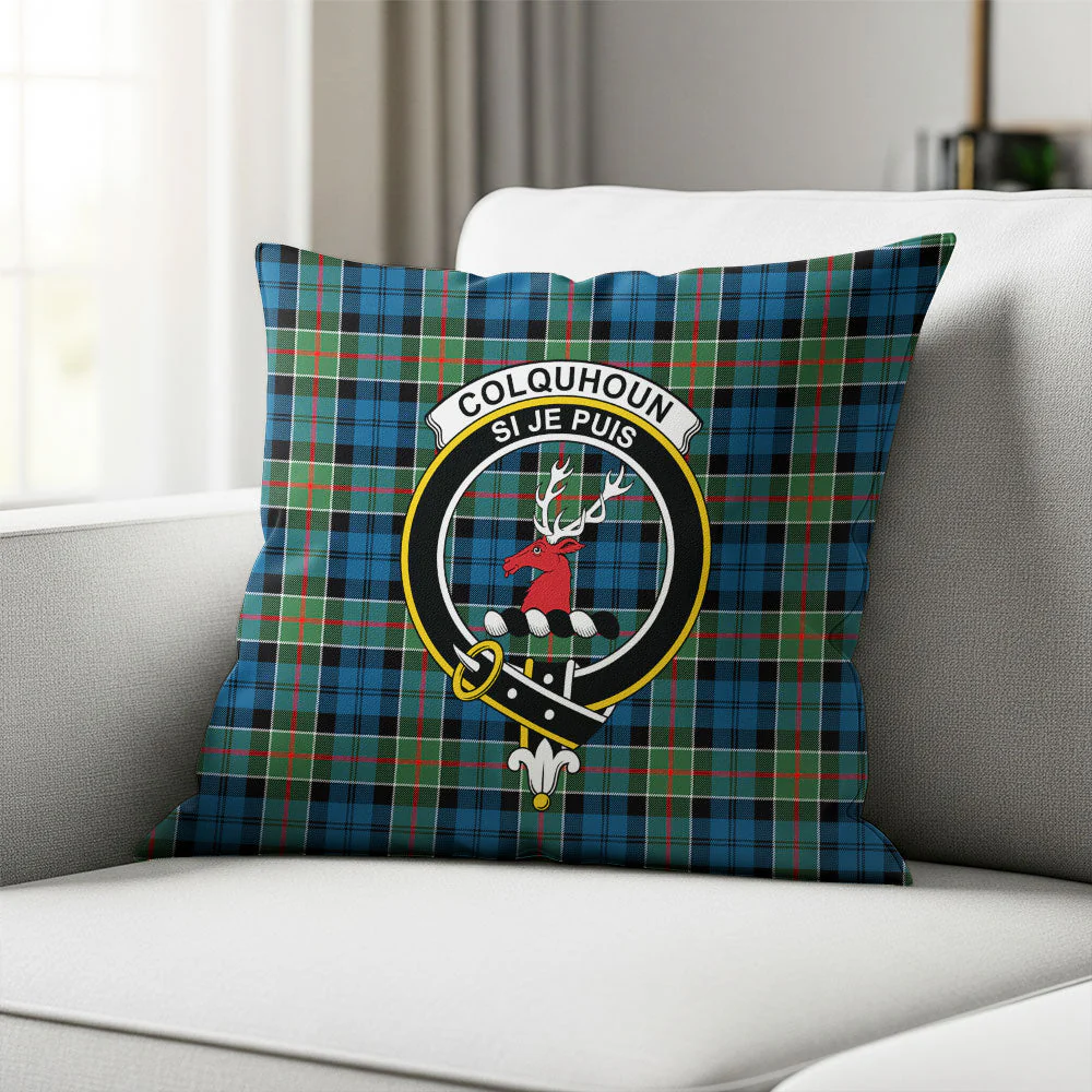 Scottish Colquhoun Ancient Clan Badge Tartan Pillow Case - Image 2