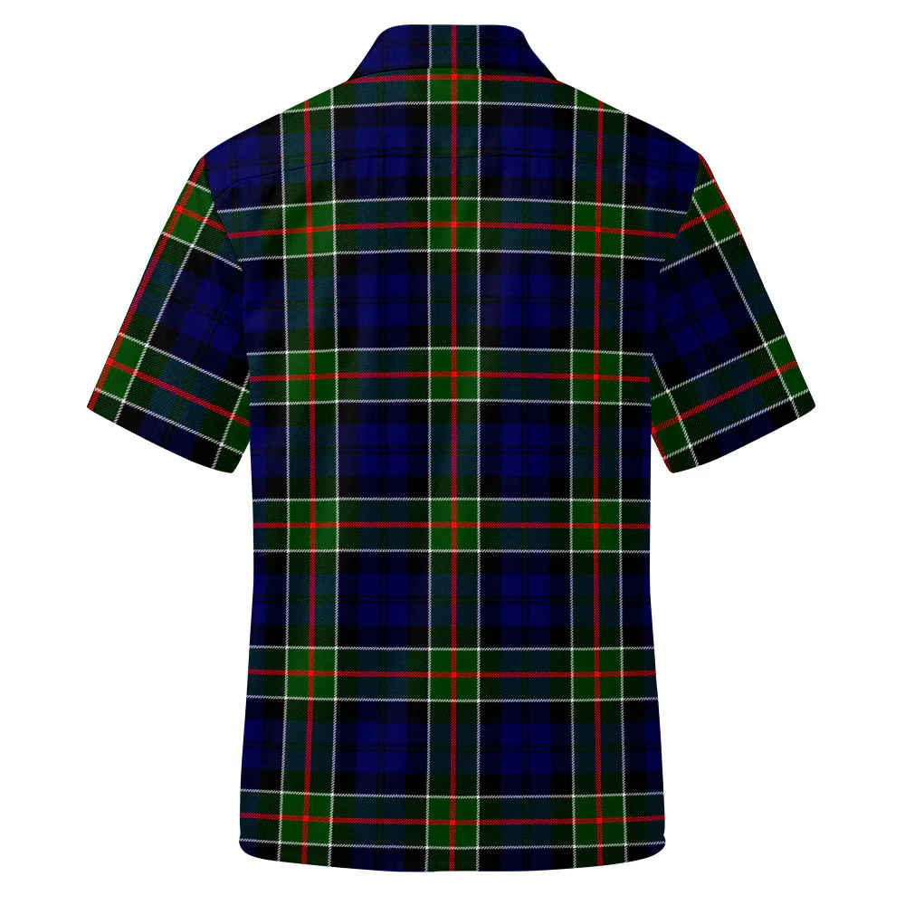 Scottish Colquhoun Modern Clan Badge Tartan Short Sleeve Work Shirt - Image 3