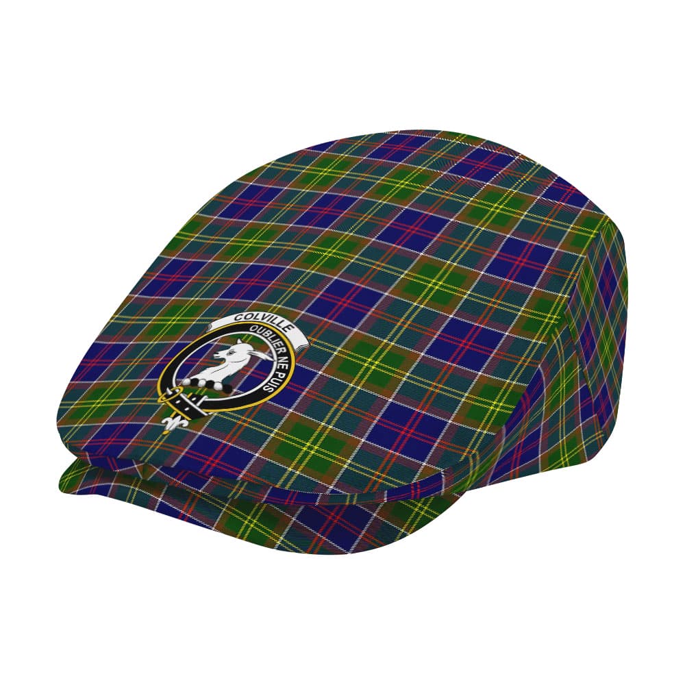 Scottish Colville Clan Badge Tartan Flat Cap - Image 2