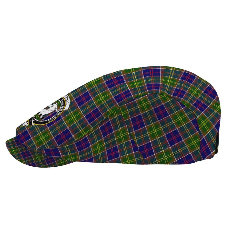 Scottish Colville Clan Badge Tartan Flat Cap - Image 3