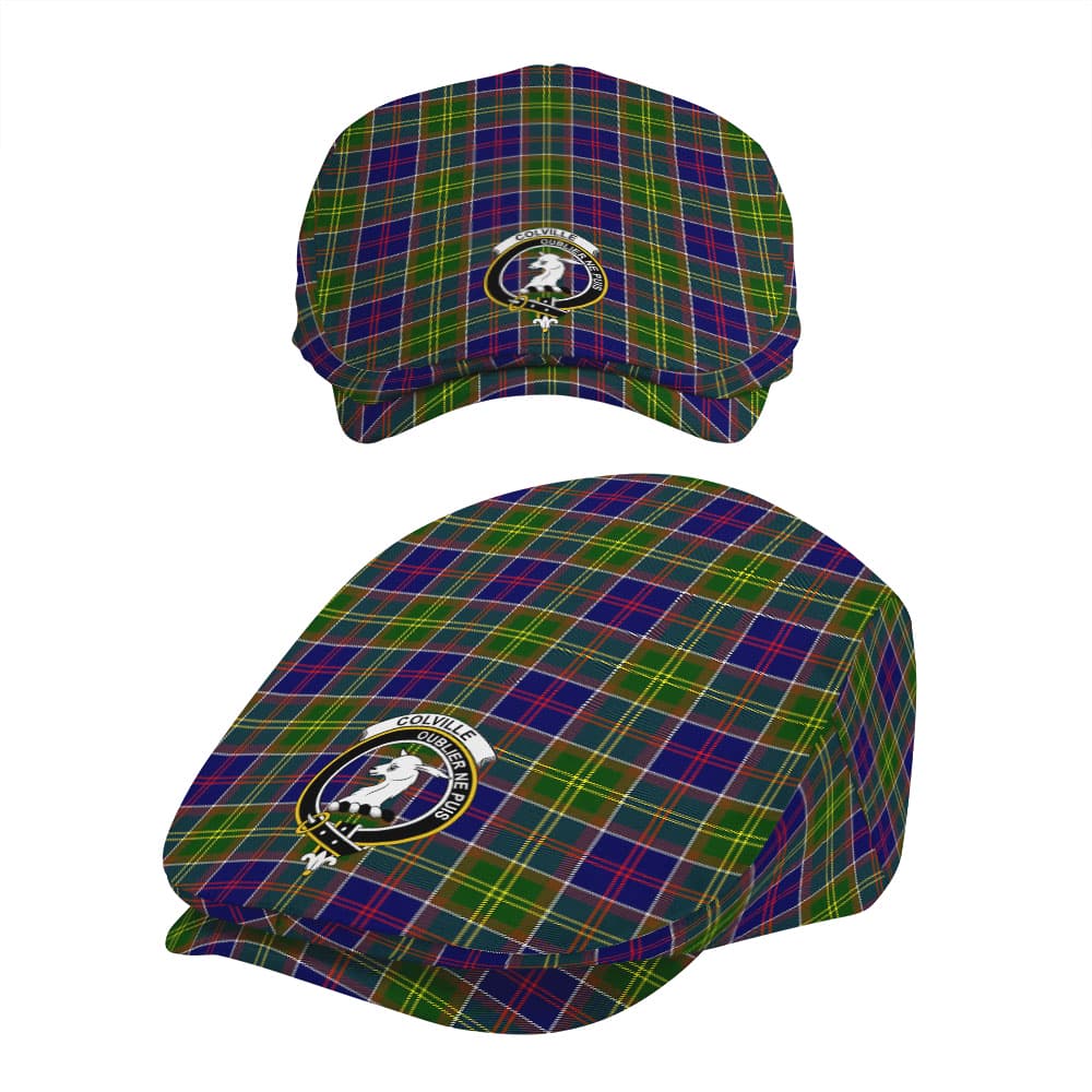 Scottish Colville Clan Badge Tartan Flat Cap - Image 5