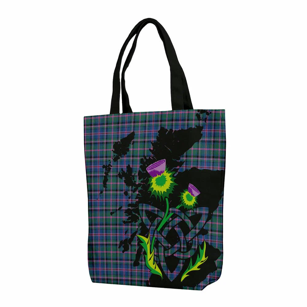 Scottish Cooper Ancient Tartan Canvas Bag With Shoulder Strap With Thistle