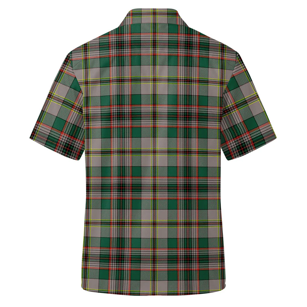 Scottish Craig Ancient Clan Badge Tartan Short Sleeve Work Shirt - Image 3