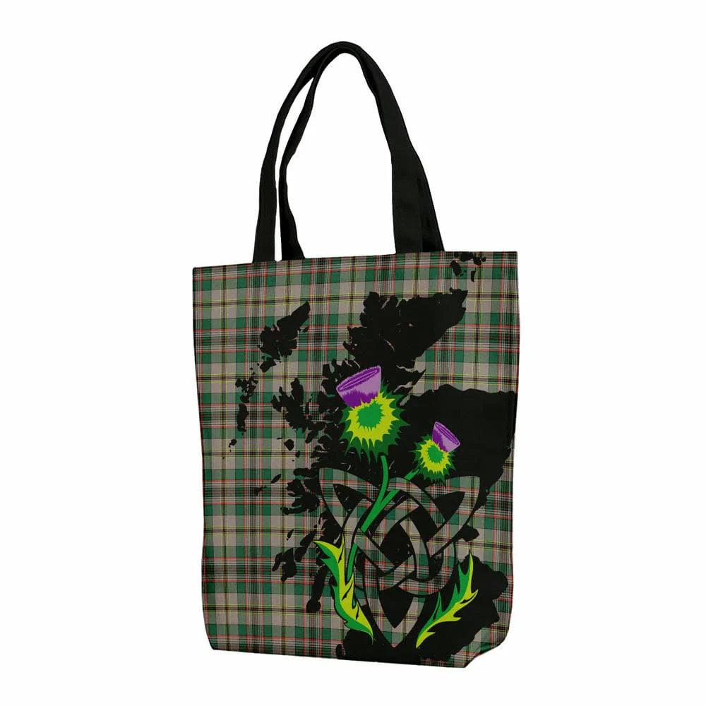 Scottish Craig Ancient Tartan Canvas Bag With Shoulder Strap With Thistle