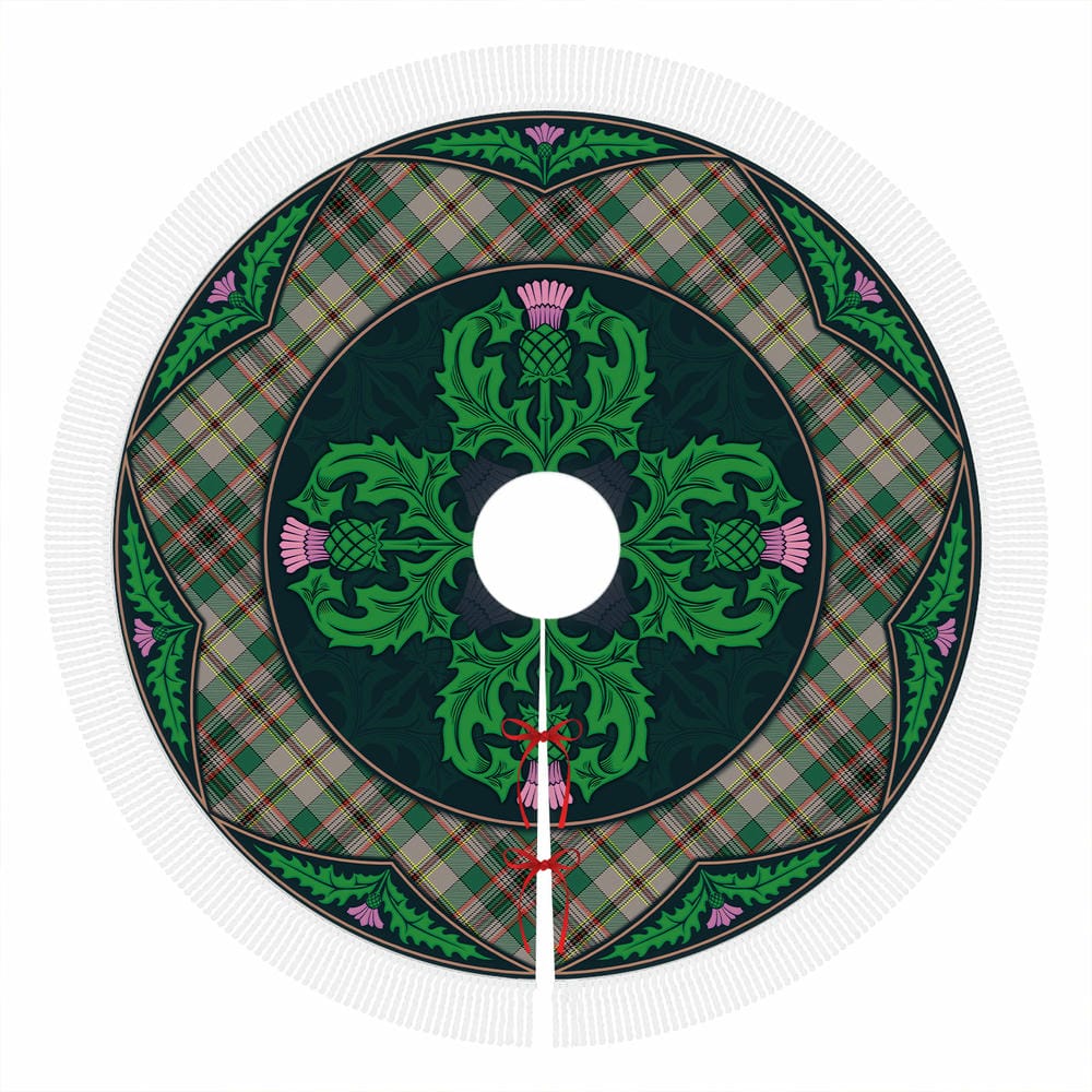Scottish Craig Ancient Tartan Christmas Tree Skirt Old Scottish Thistle Flower - Image 4