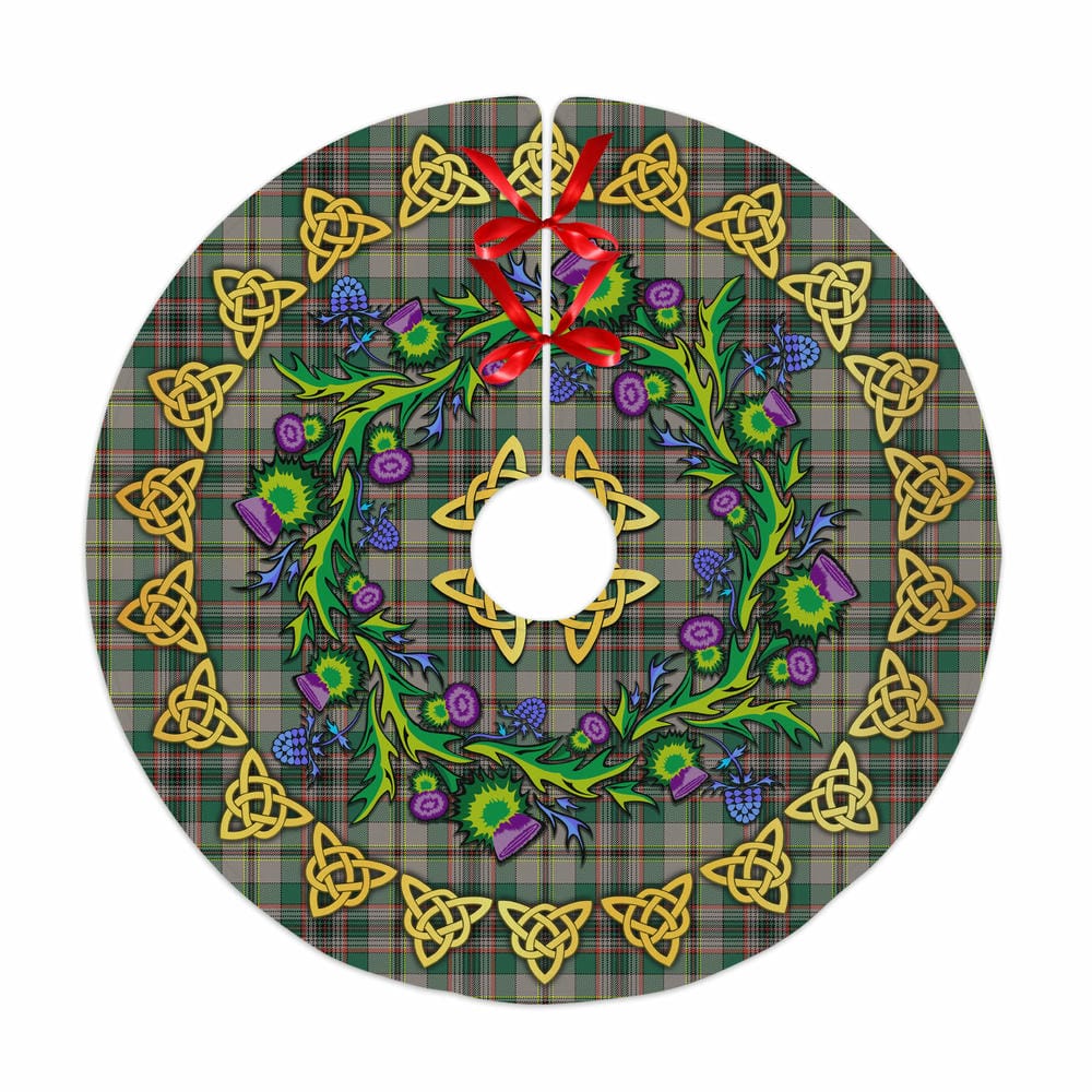 Scottish Craig Ancient Tartan Thistle Celtic Knot Christmas Tree Skirt
