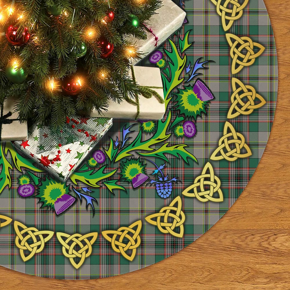 Scottish Craig Ancient Tartan Thistle Celtic Knot Christmas Tree Skirt - Image 2