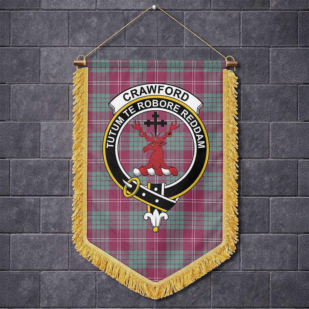 Scottish Crawford Ancient Clan Badge Tartan Wall Hanging Banner