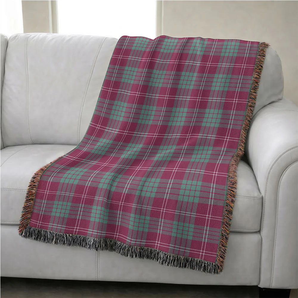 Scottish Crawford Ancient Clan Badge Tartan Woven Blanket - Image 4