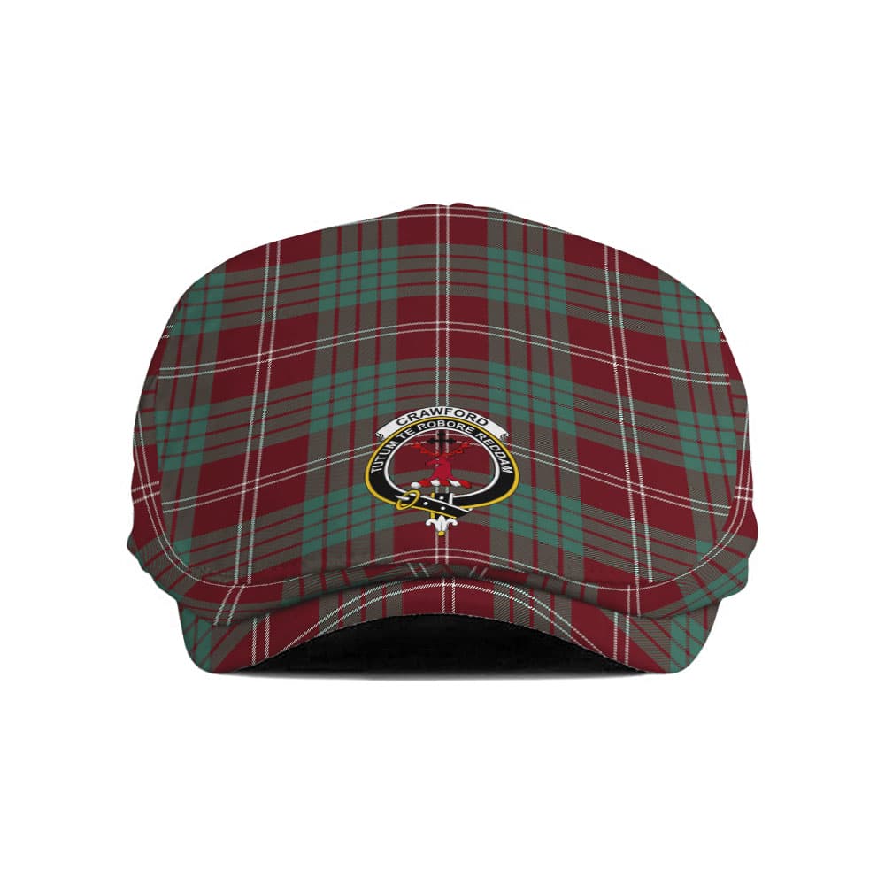 Scottish Crawford Clan Badge Tartan Flat Cap