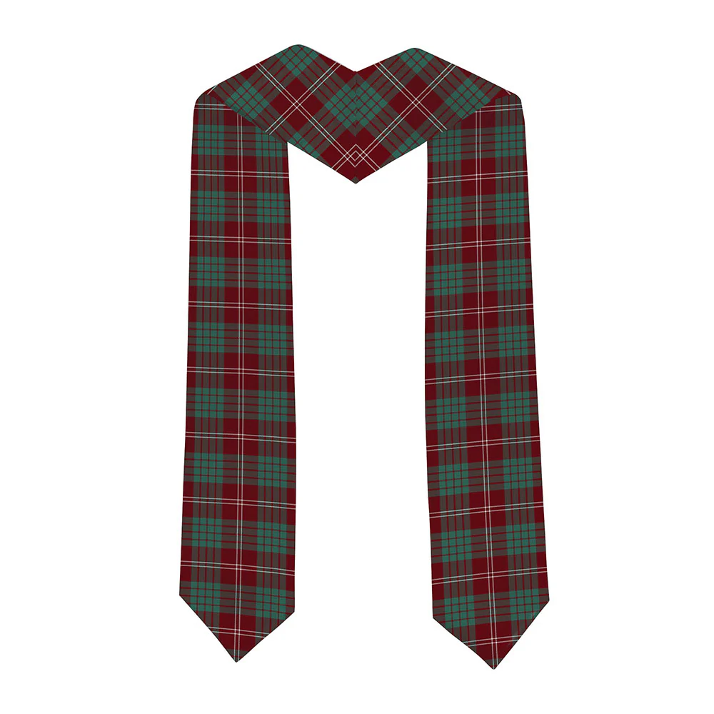 Scottish Crawford Modern Clan Badge Tartan Graduation Stole Black Gold Honor - Image 2