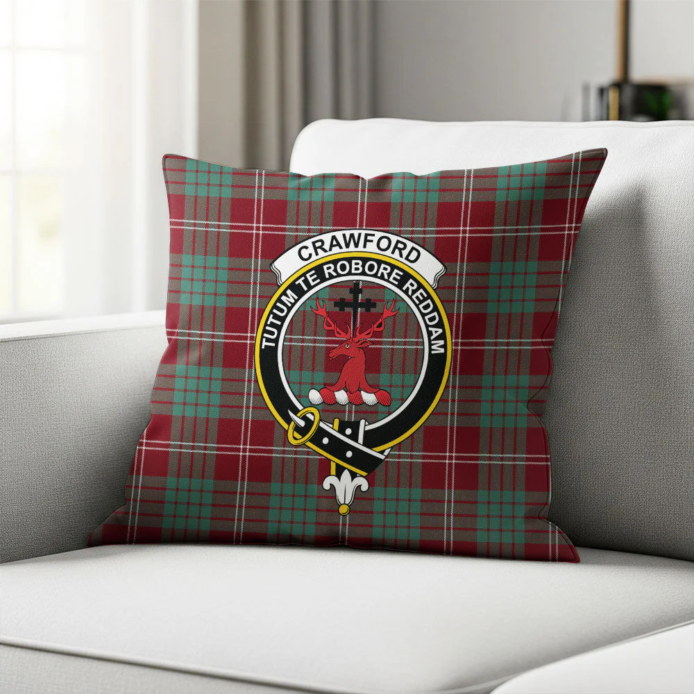 Scottish Crawford Modern Clan Badge Tartan Pillow Case - Image 2