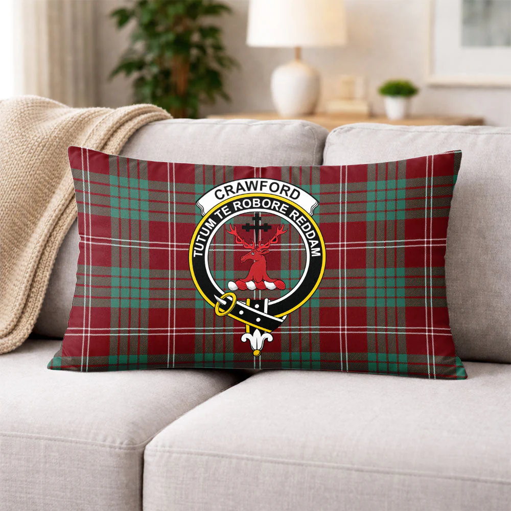 Scottish Crawford Modern Clan Badge Tartan Pillow Case - Image 3