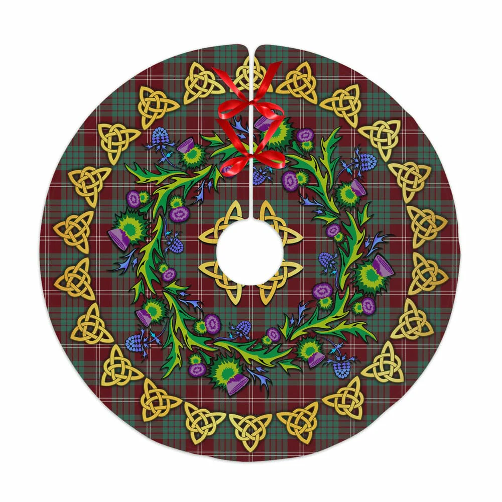 Scottish Crawford Modern Tartan Thistle Celtic Knot Christmas Tree Skirt