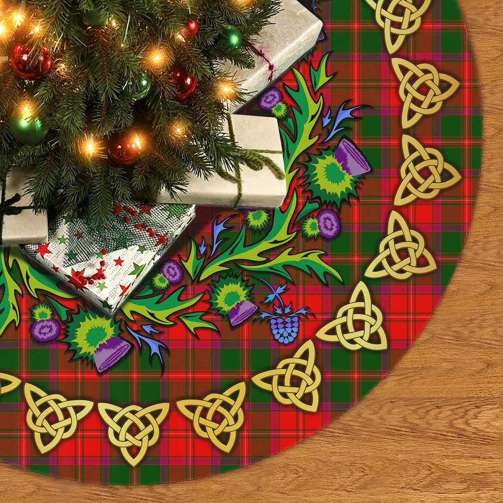 Scottish Crief District Tartan Thistle Celtic Knot Christmas Tree Skirt - Image 2
